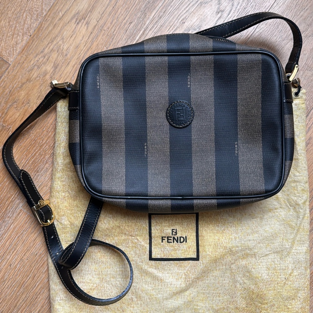 Fendi Vintage Pequin Shoulder Bag
